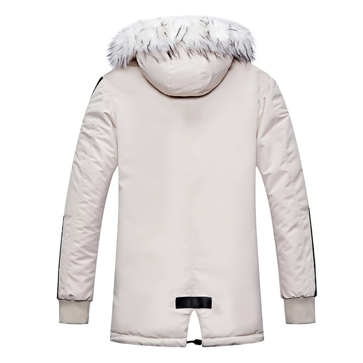Men's winter jacket with removable synthetic fur collar and versatile pockets Lisslune