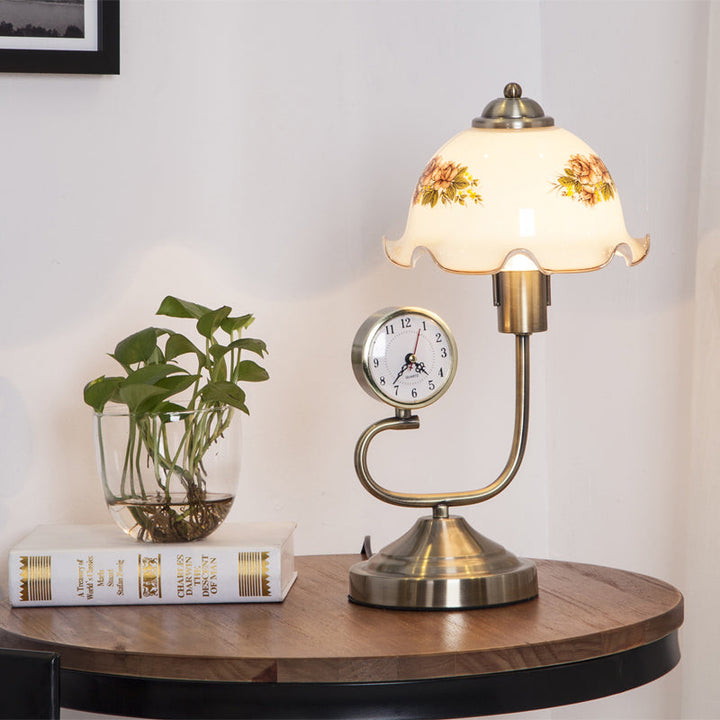 Lisslune | Florvella – rustic flower table lamp with slanted crystal