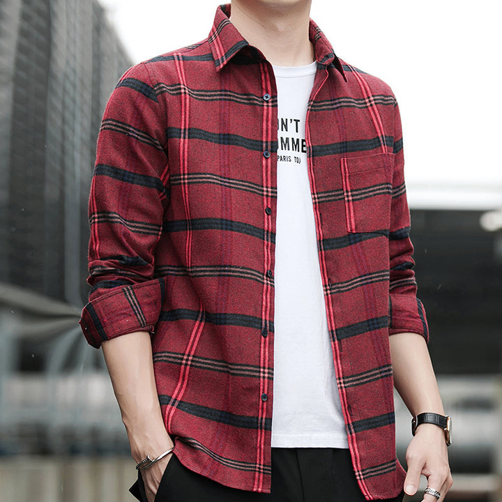 Men's Check Shirt with Comfortable Fit and Chest Pocket Lisslune