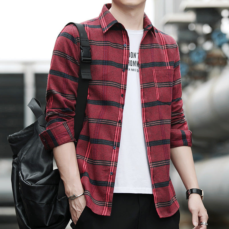 Men's Check Shirt with Comfortable Fit and Chest Pocket Lisslune