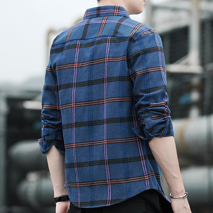 Men's Check Shirt with Comfortable Fit and Chest Pocket Lisslune