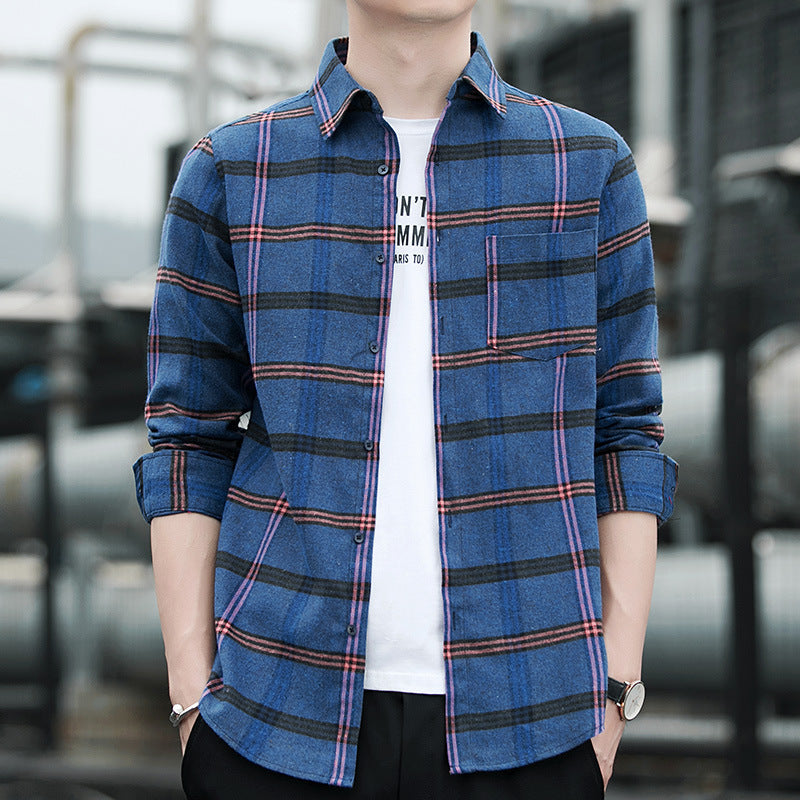 Men's Check Shirt with Comfortable Fit and Chest Pocket Lisslune