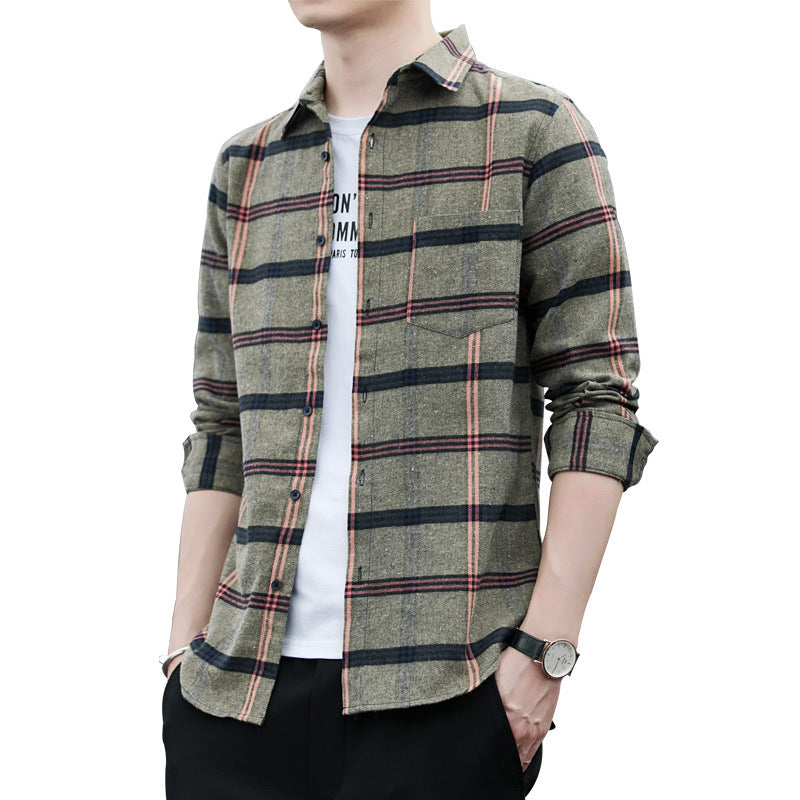 Men's Check Shirt with Comfortable Fit and Chest Pocket Lisslune