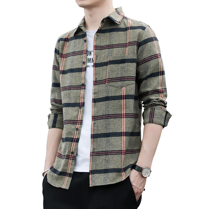 Men's Check Shirt with Comfortable Fit and Chest Pocket Lisslune