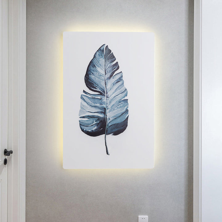 Lisslune | White Rectangle Banana Leaf Wall Lamp Nordic Style LED Acrylic Wall Light