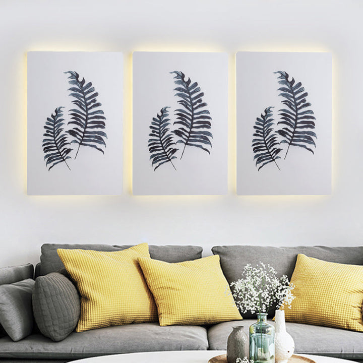 Lisslune | White Rectangle Banana Leaf Wall Lamp Nordic Style LED Acrylic Wall Light