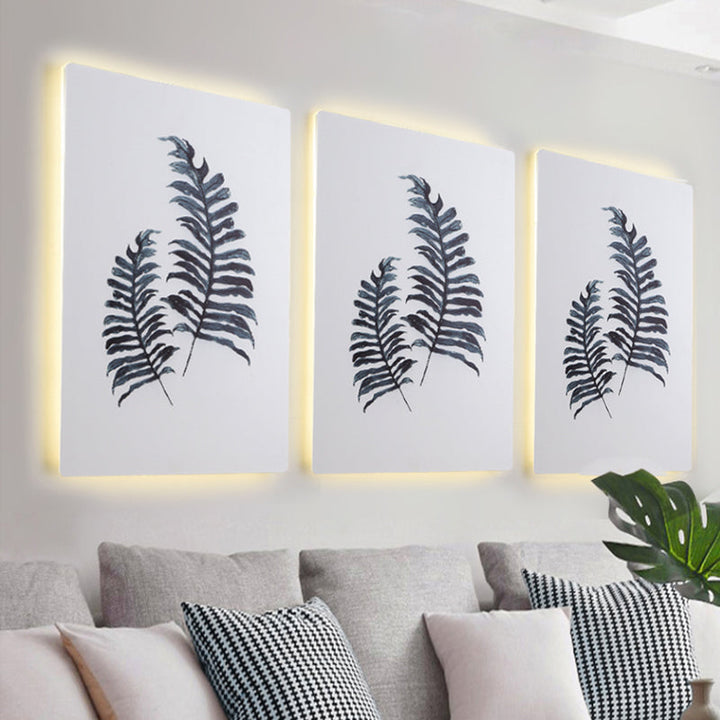 Lisslune | White Rectangle Banana Leaf Wall Lamp Nordic Style LED Acrylic Wall Light