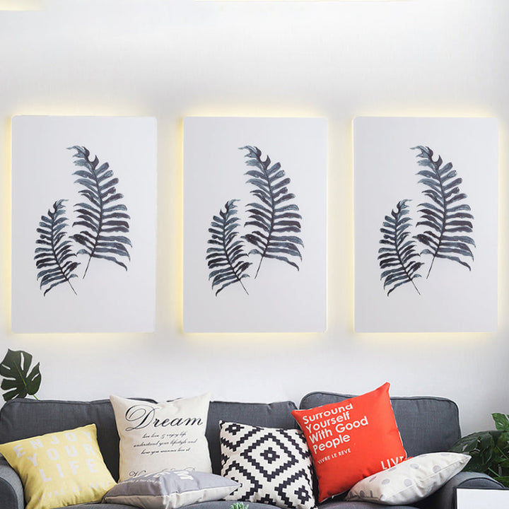 Lisslune | White Rectangle Banana Leaf Wall Lamp Nordic Style LED Acrylic Wall Light