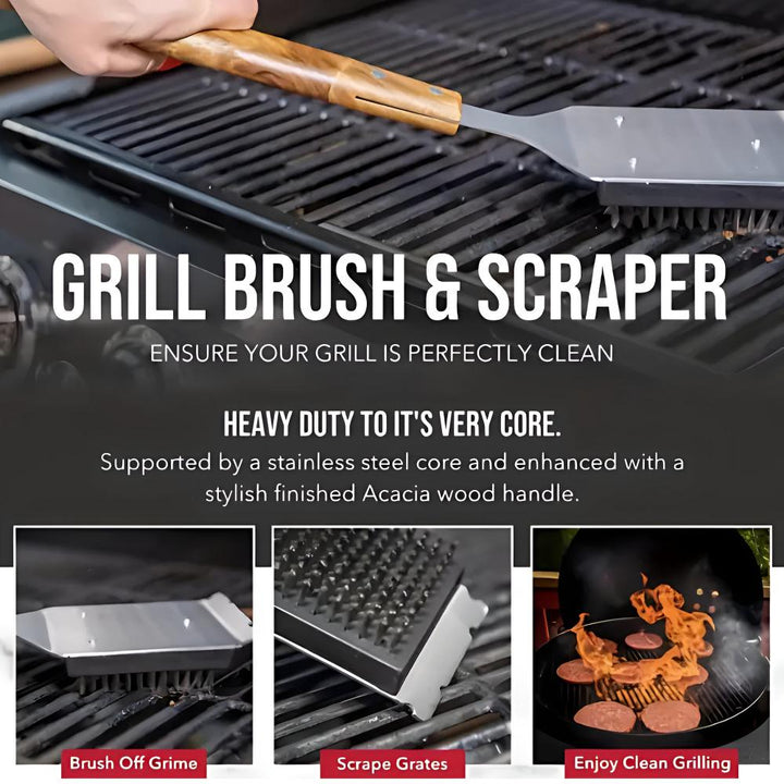 Lisslune | Stainless Grill Brush and Scraper
