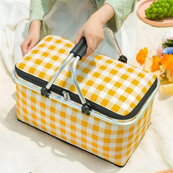 Lisslune | Foldable Checkered Picnic Basket