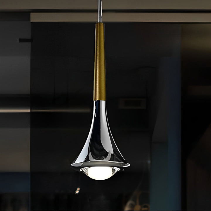 Lisslune | LumiDrop Nordic Design Pendant Light | Drop Shape | Elegant LED Light for Dining Room & Living Room | In Black, Gold & Chrome