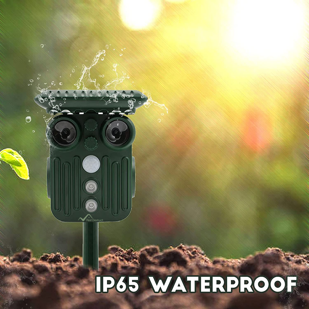 Lisslune | Ultrasonic Solar Deer Repeller | 5 Adjustable Modes. Waterproof & Eco-Friendly for Home Gardens and Yards