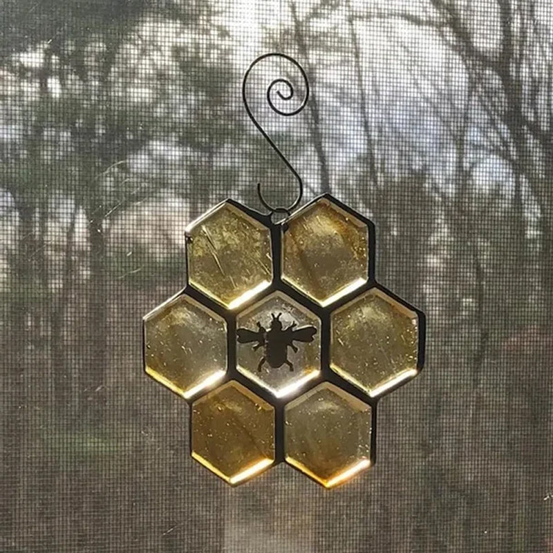 Lisslune | Bee ornament or sun catcher made of stained glass