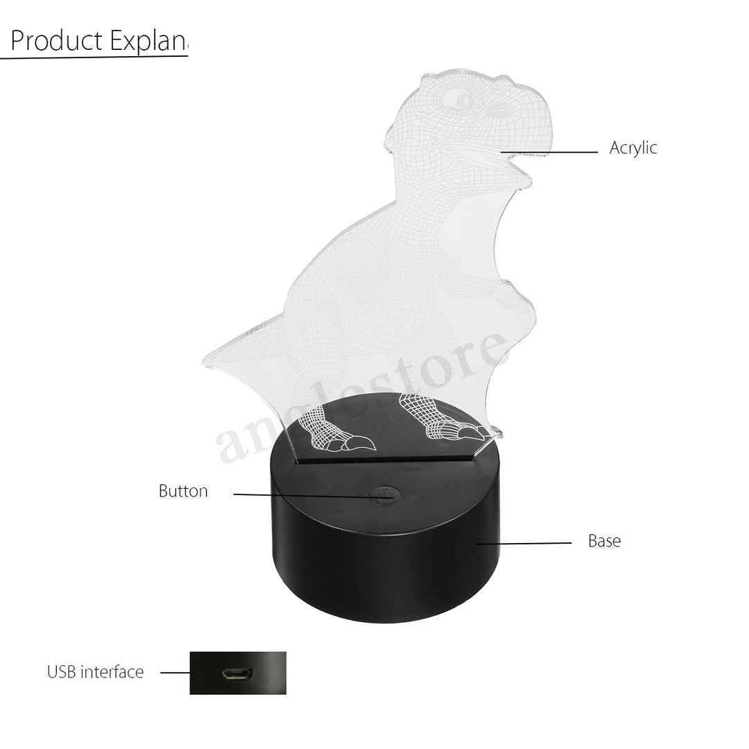 Lisslune | Dinosaur Night light - 3D Dinosaur Light - T Rex Night Light
