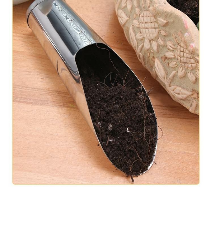 Lisslune | Stainless Steel Scoop for Potting Soil – Robust Planting Scoop for Garden and Balcony