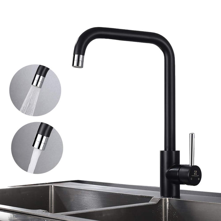Lisslune | 2-Beam Kitchen Faucet Black 360° Rotatable Water Faucet Kitchen Faucet Sink