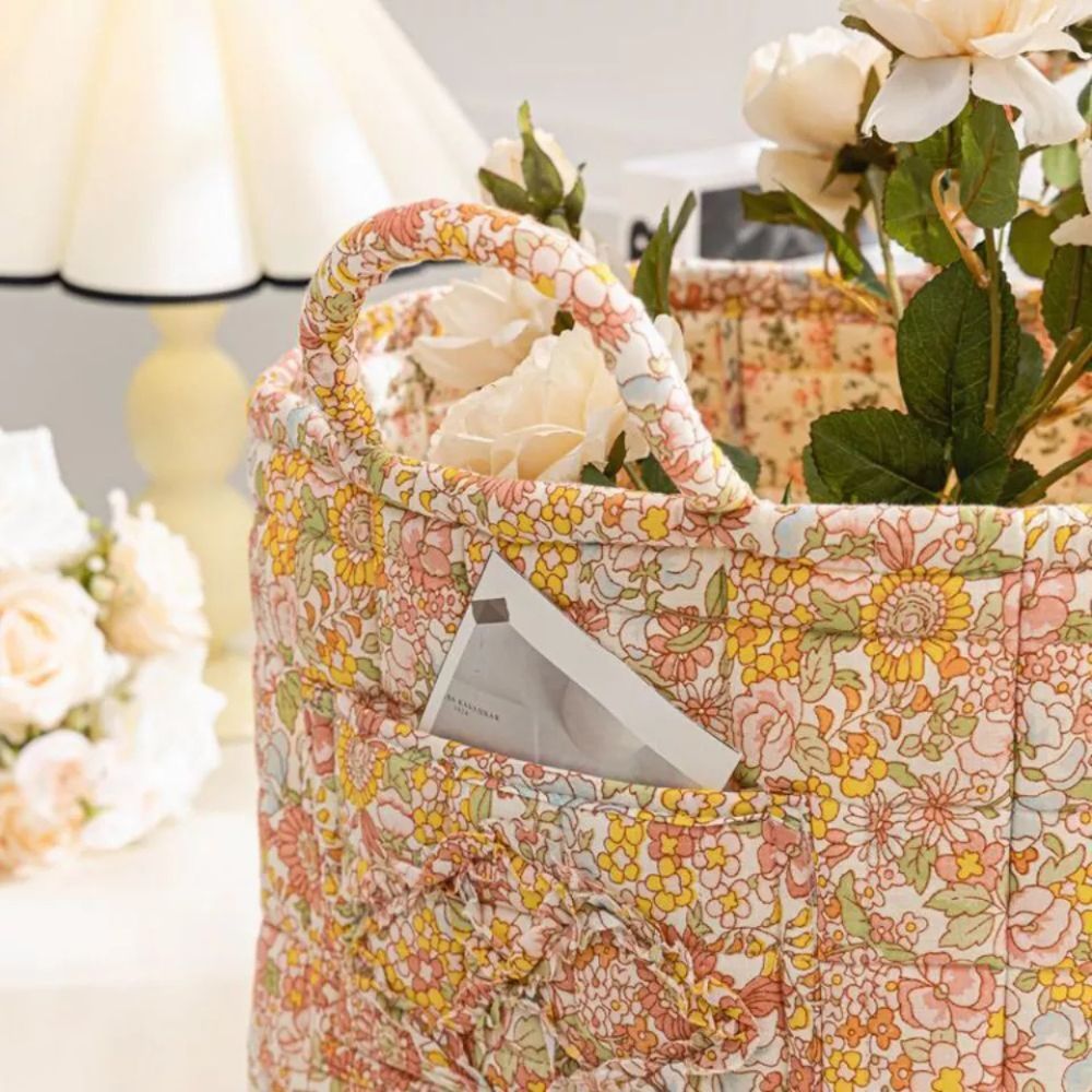 Lisslune | Delicate Floral Canvas Storage Basket