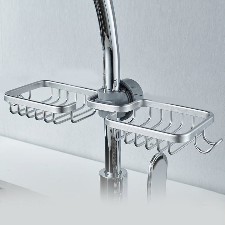 Lisslune | Shower holder for Shampoo & Soap – Stainless Aluminium – Silver or Black – No Drilling