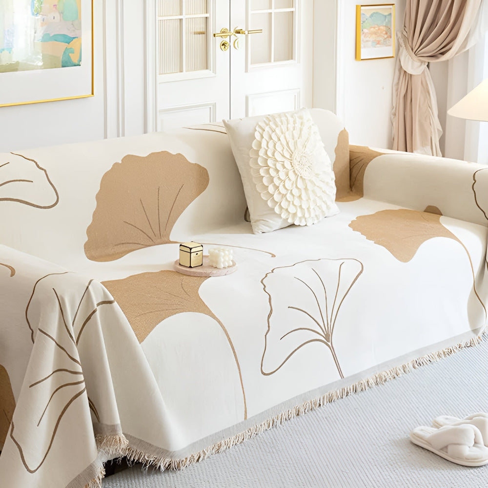 Lisslune | Pastoral Style Ginkgo Leaf Sofa Cover