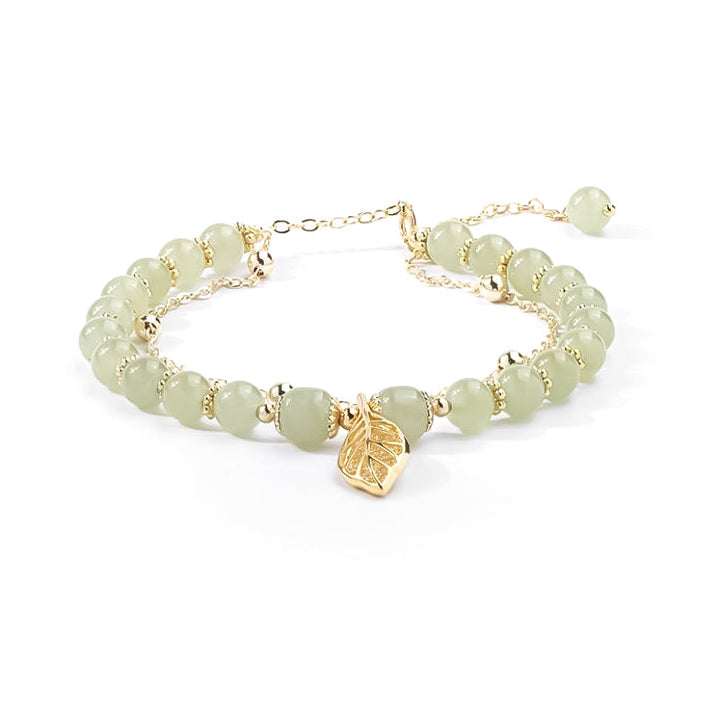 Lisslune | Hetian Jade Bracelet with Leaf