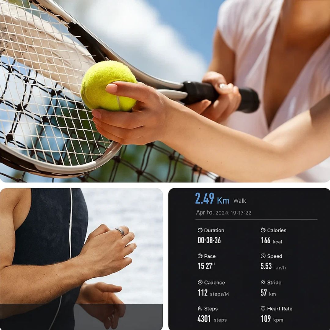 Lisslune | Smart Ring Sleep & Wellness Tracker - Waterproof Fitness Tracker Ring for Active Lifestyles - Health Monitoring Device