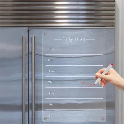 Lisslune | Weekly Planner Magnetic Fridge Organizer | Vibrant Markers, Easy Wipe Clean & Ideal for Home Kitchen Management