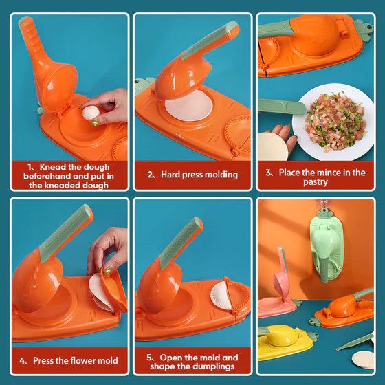 Lisslune | Dumpling mold with lever mechanism for quick and even dough pockets