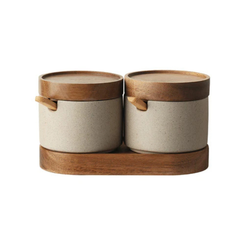 Lisslune | Rustic Ceramic Seasoning Jar Set