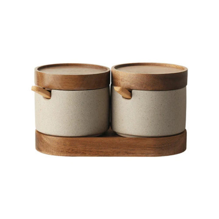 Lisslune | Rustic Ceramic Seasoning Jar Set