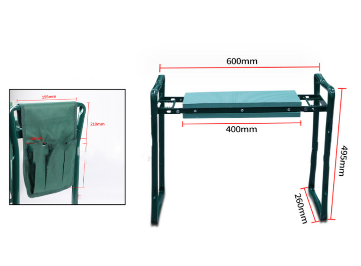 Lisslune | Garden Stool with Bag – Collapsible Seat and Workspace for Gardening