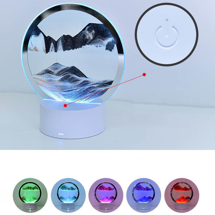 Lisslune | Creative Round Hourglass Quicksand 3D LED Night Light Table Lamp