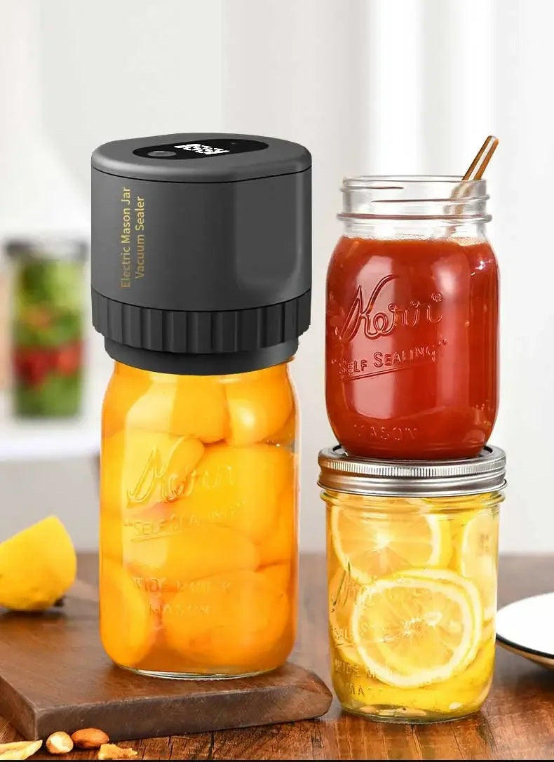 Lisslune | Cordless Mason Jar Vacuum Sealer Kit – Wide Mouth Food Preservation System with Airtight Electric Seal