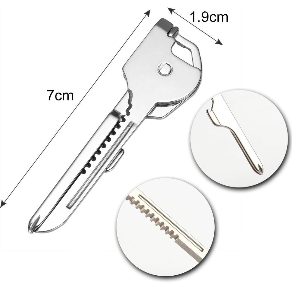 Lisslune | 6-in-1 key ring multifunctional tool mini multitool keychain pocket stainless steel foldable Swiss Tech simple bottle opener keychain