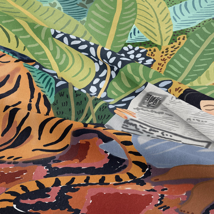 Rynx Jungle Tiger & Girl Wall Tapestry