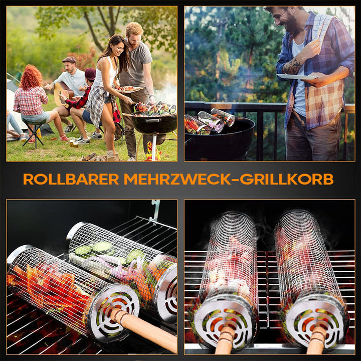 Lisslune | 304 Stainless Steel Rolling Barbecue Cage