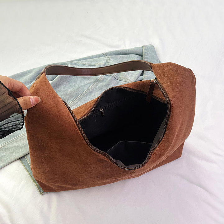 Lisslune | Suede messenger bag with large capacity