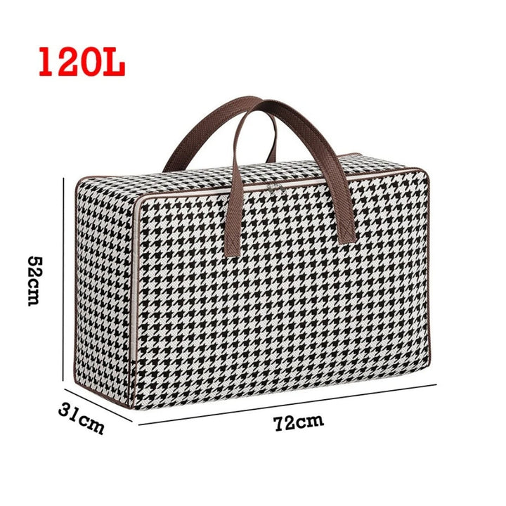 Lisslune | Durable Large Capacity Houndstooth Storage Suitcase