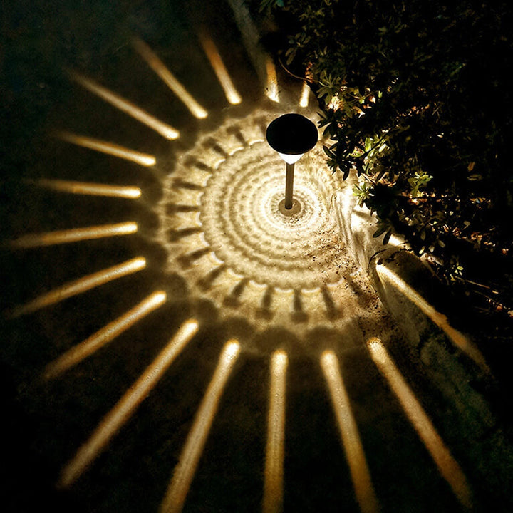Lisslune | Solar waterproof circular divergent light shadow design LED outdoor garden decorative light