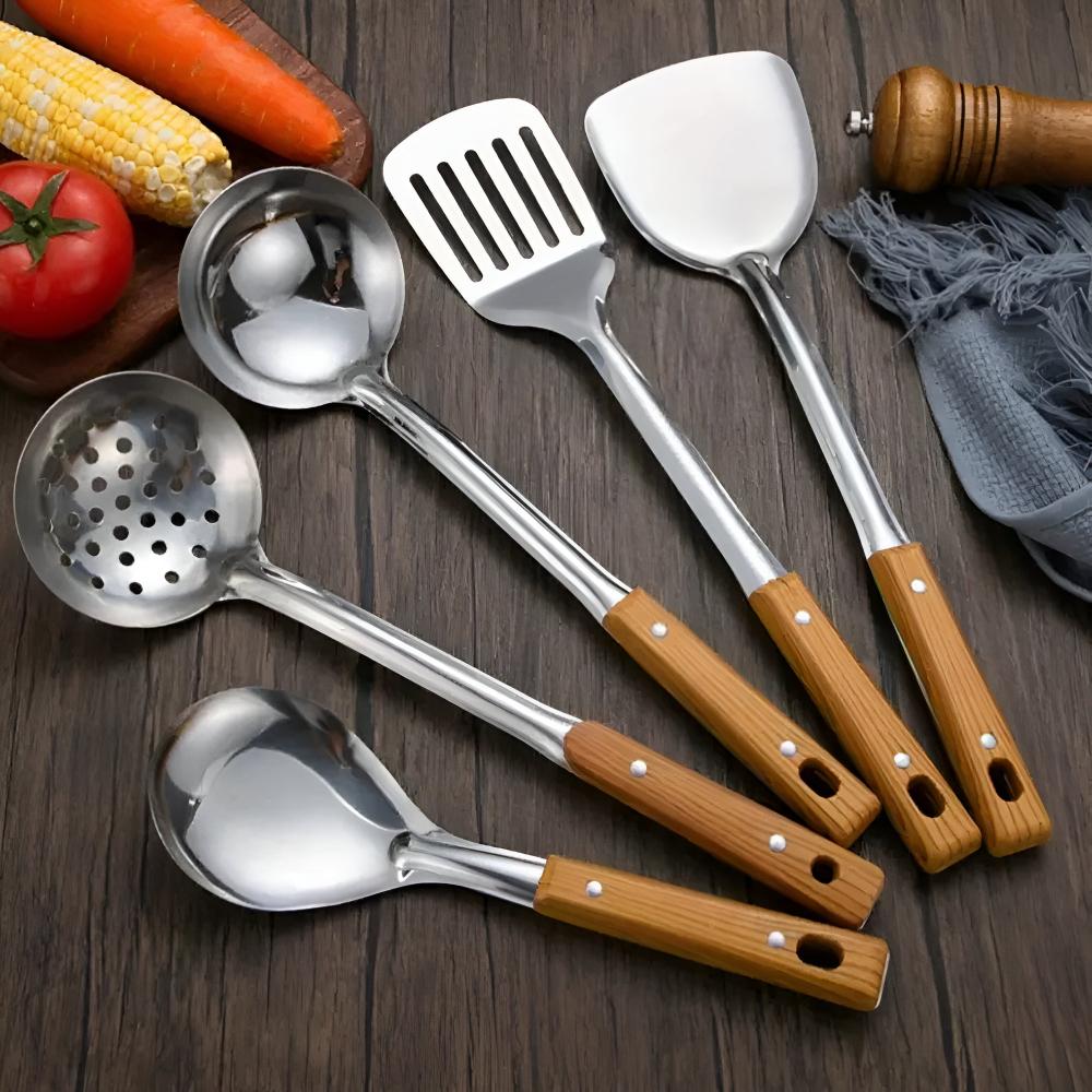 Lisslune | Classic Stainless Steel Kitchen Utensil Set (5 Sets)