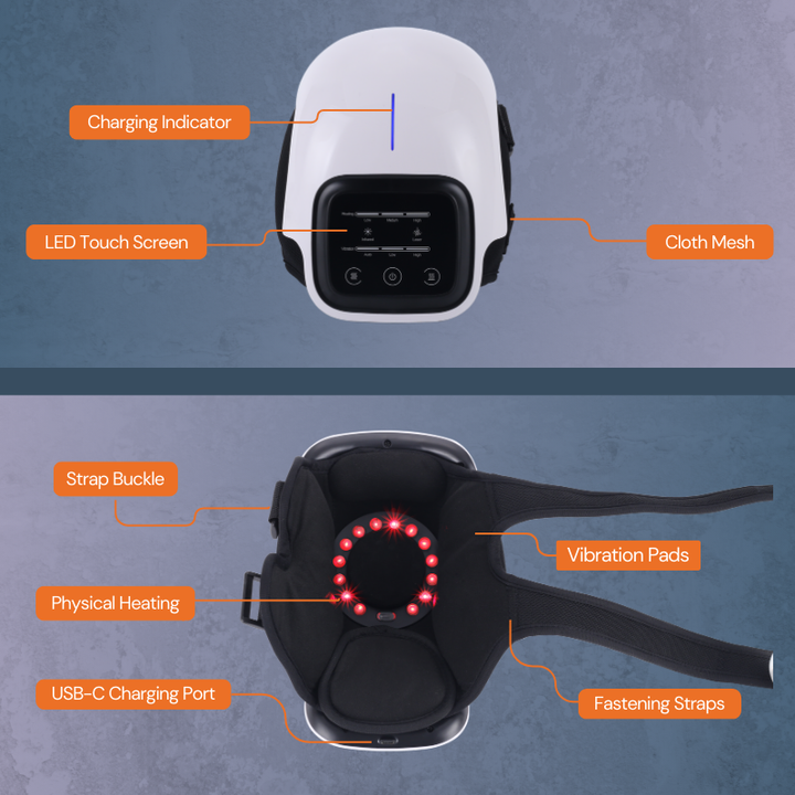 Lisslune | Knee Massager with Red Light Therapy for Pain Relief and Muscle Recovery