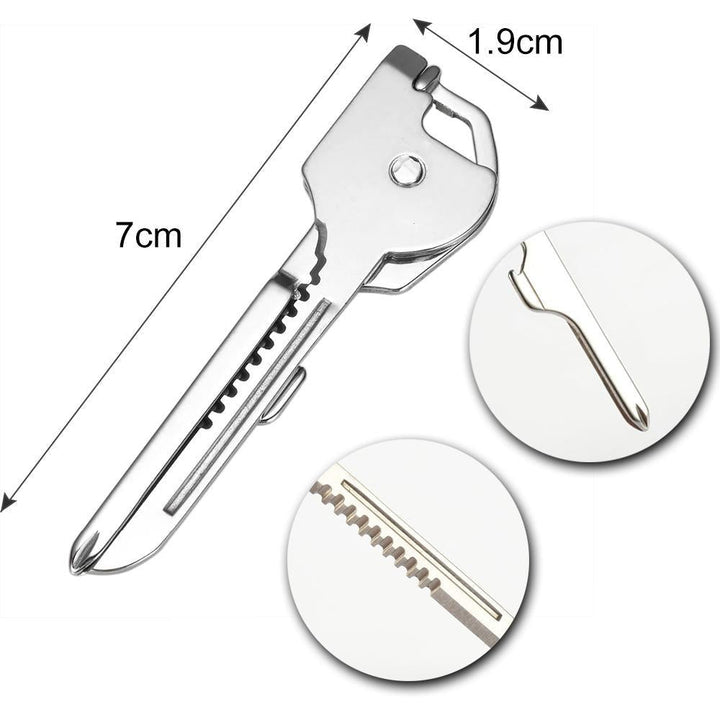 Lisslune | 6-in-1 key ring multifunctional tool mini multitool keychain pocket stainless steel foldable Swiss Tech simple bottle opener keychain