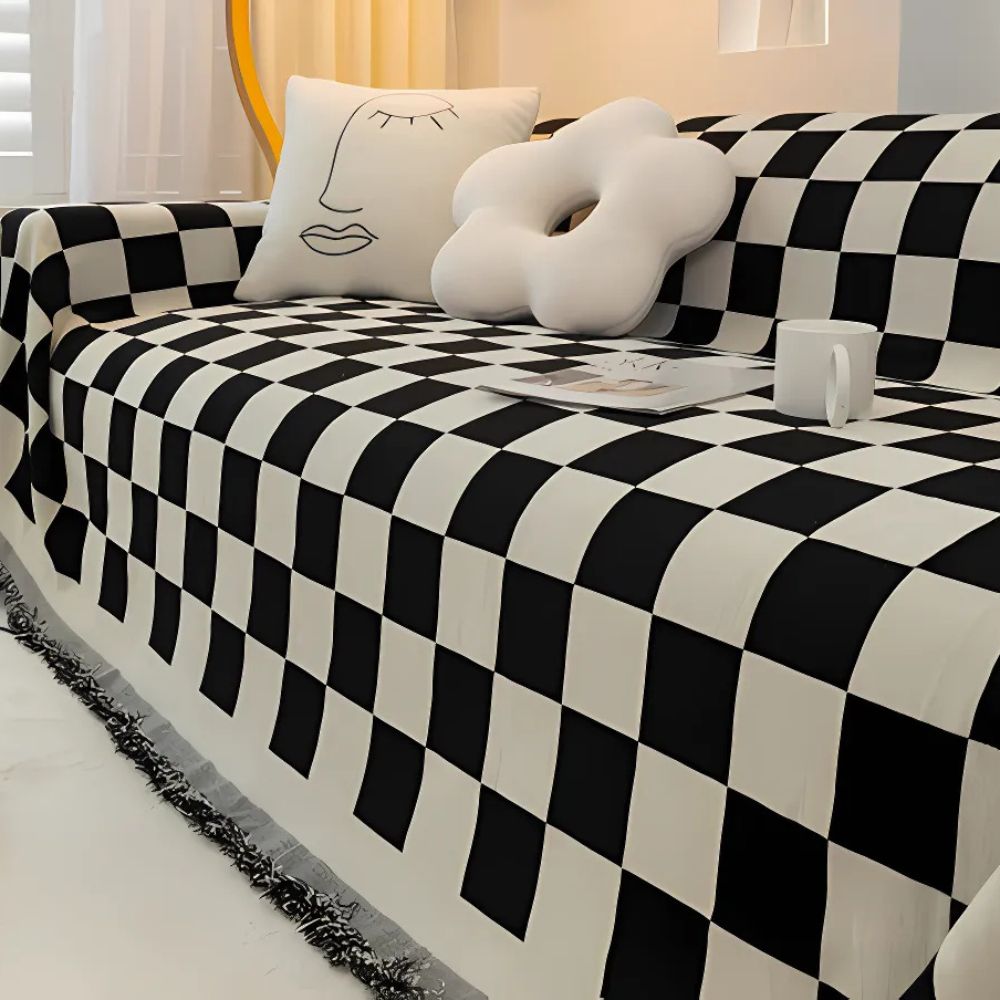 Lisslune | Checkerboard Anti-Scratch Sofa Cover