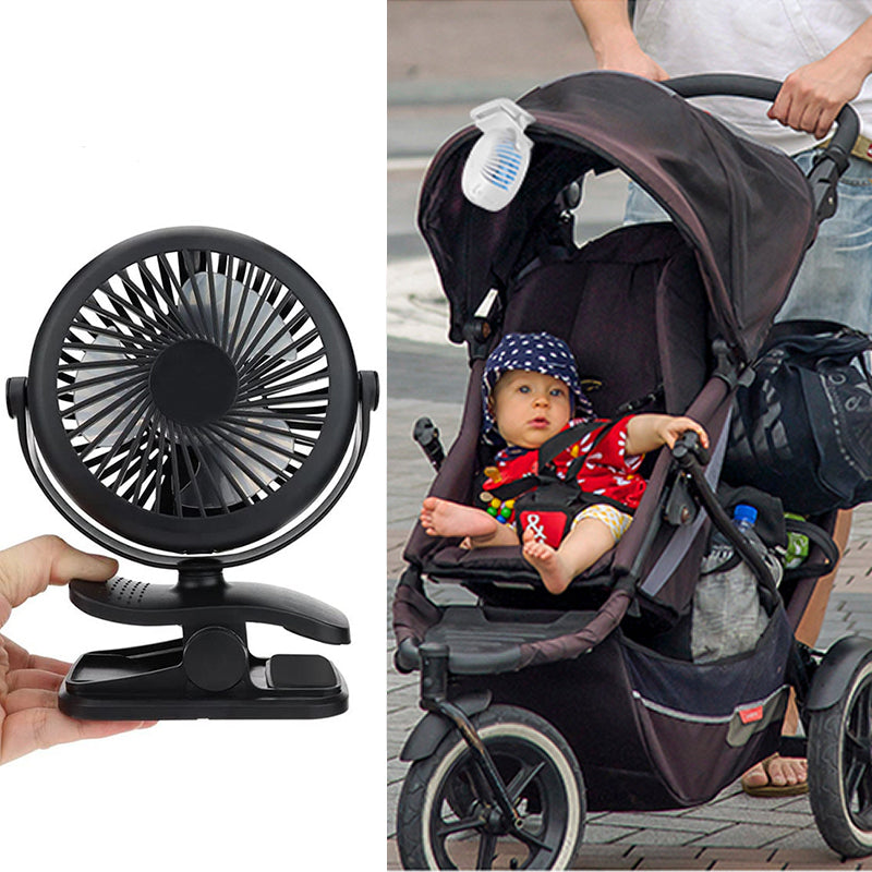 Lisslune | Portable Clamp Fan with 360° Rotation – USB & Rechargeable Battery