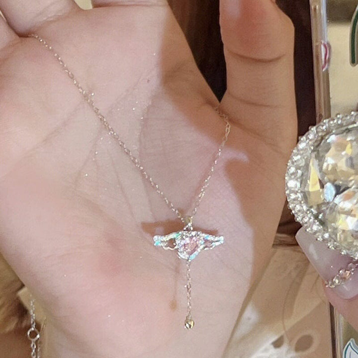 Lisslune | Pink Angel Wings Necklace