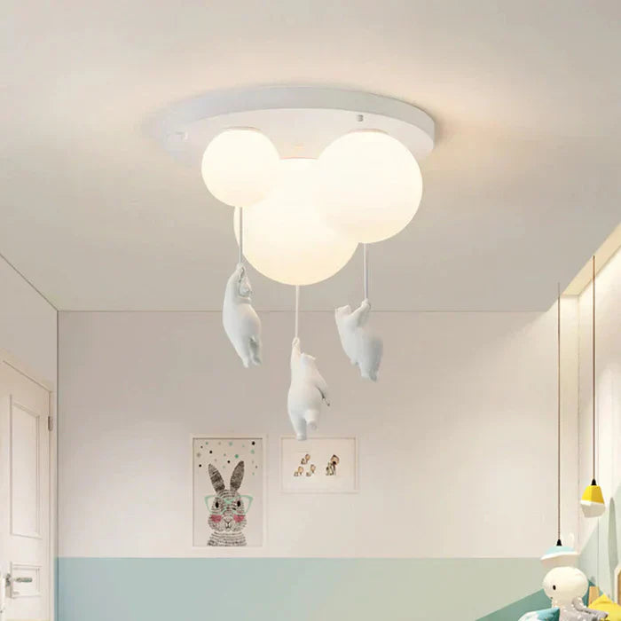 Lisslune | CloudBear Kids Ceiling Light – Bear & Balloon LED Pendant Lamp for Nursery and Bedroom Decor