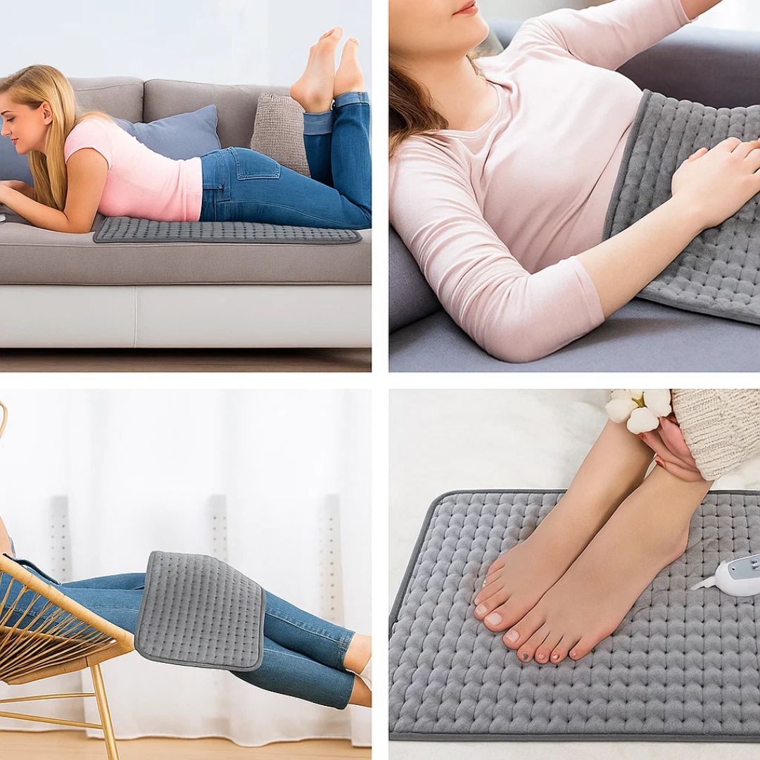 Lisslune | Portable Heated Pads Pad for Back Pain, Muscle and Joint Pain Relief – Adjustable Heat for Cramps and Stress