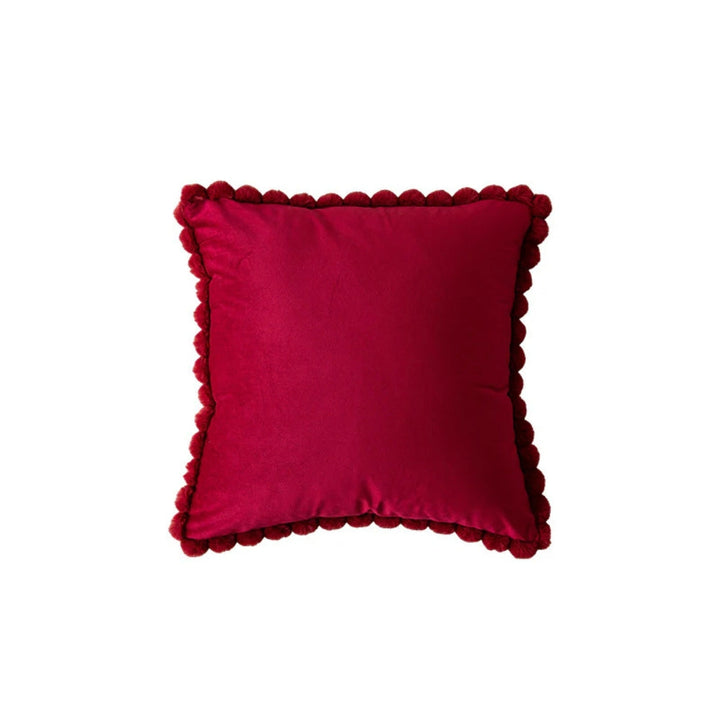 Lisslune | Velvet Pom-Pom Trim Cushion Cover