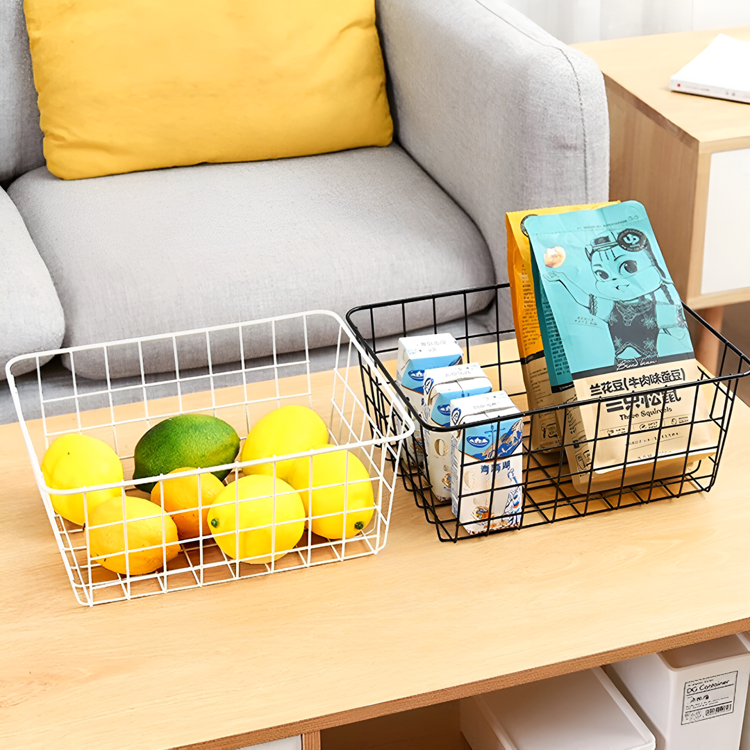 Lisslune | Modern Wire Storage Basket with Handles – NeatBasket