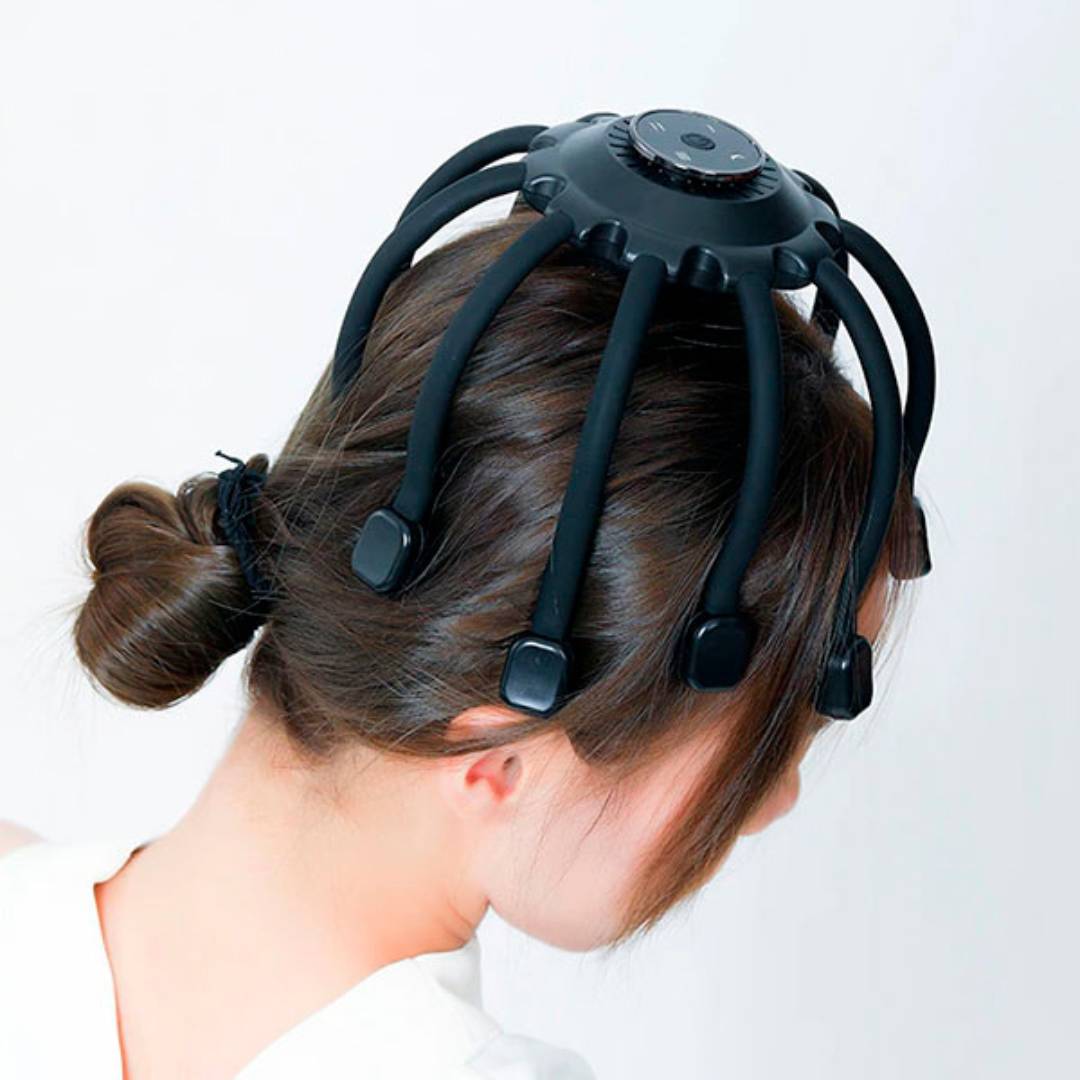 Lisslune | Smart Electric Octopus Head Massager Machine for Scalp Massage, Stress Relief, Improved Sleep & Multi-Directional Vibration