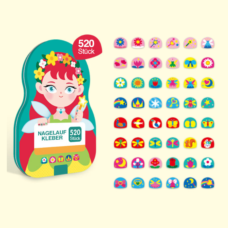 Lisslune | Nail Sticker Set for Kids (520 Pieces)